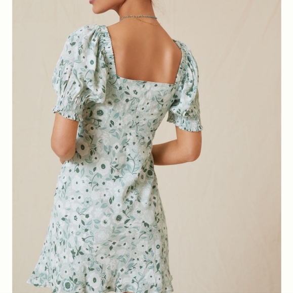 Anthropologie Forever that girl sweetheart floral mini sundress short sleeves M - Picture 3 of 8